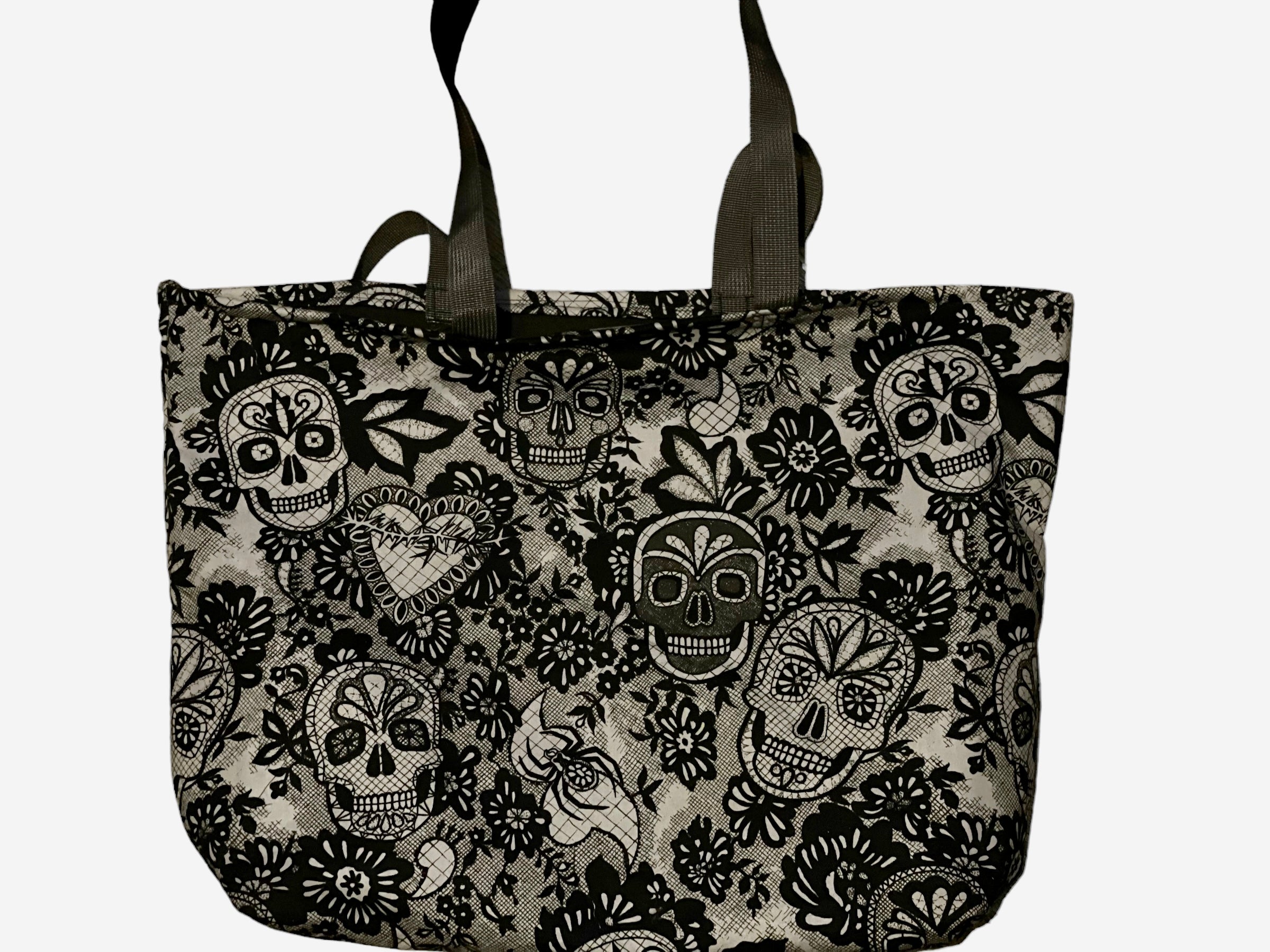 Deathly Delicate Sugar Skull Tote Khaotic Kreations