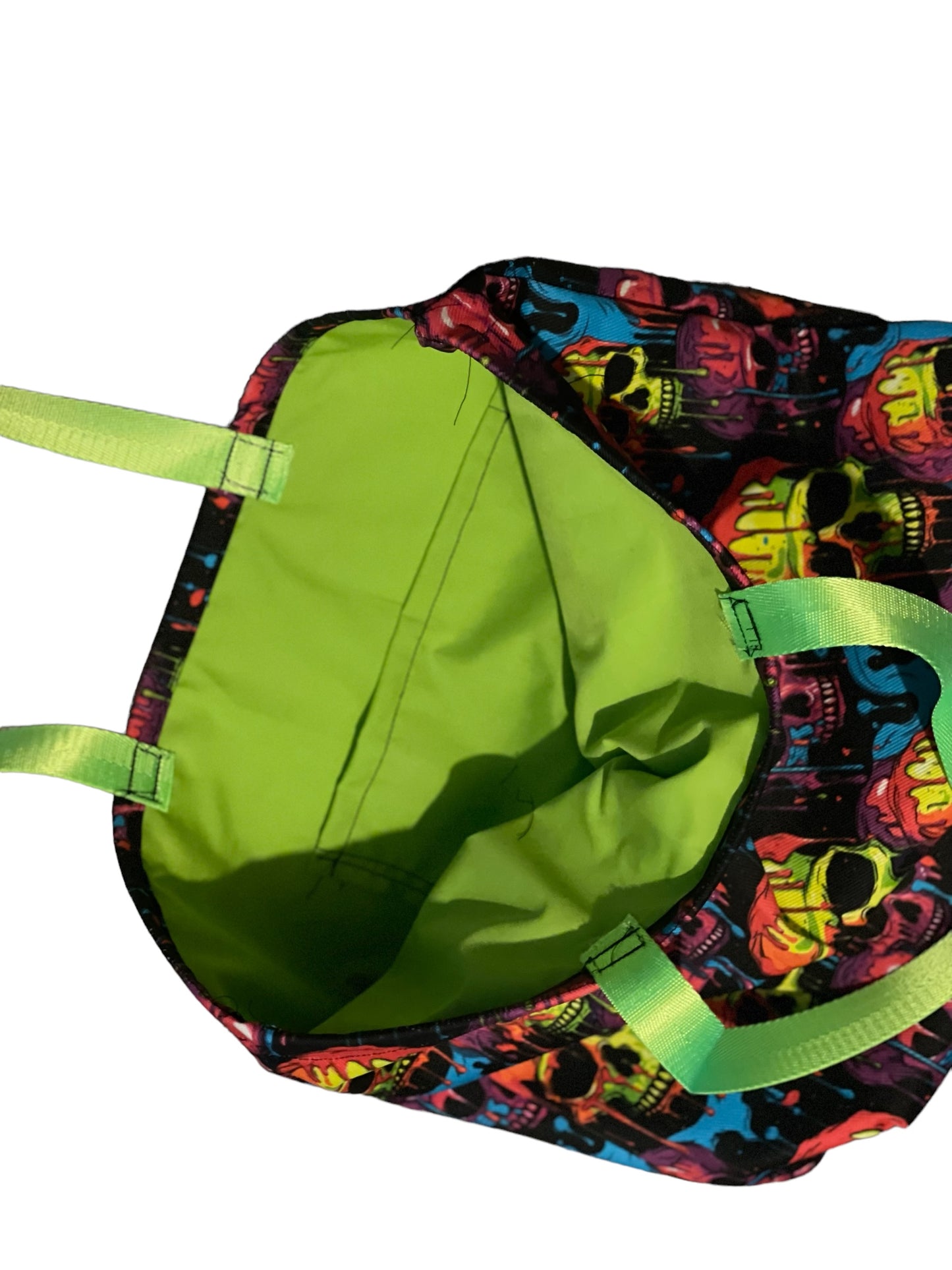 Denim Neon Skulls with inner pocket