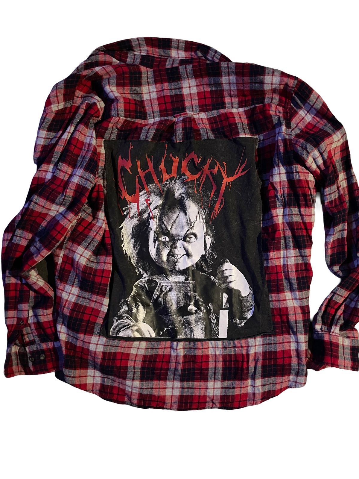 Chucky Horror Repurposed Flannel XL