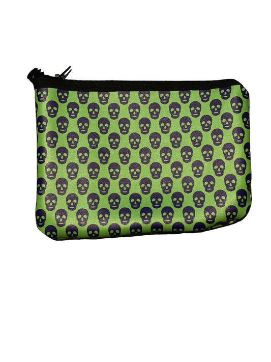 Neon Green Skull Makeup/Money Bag