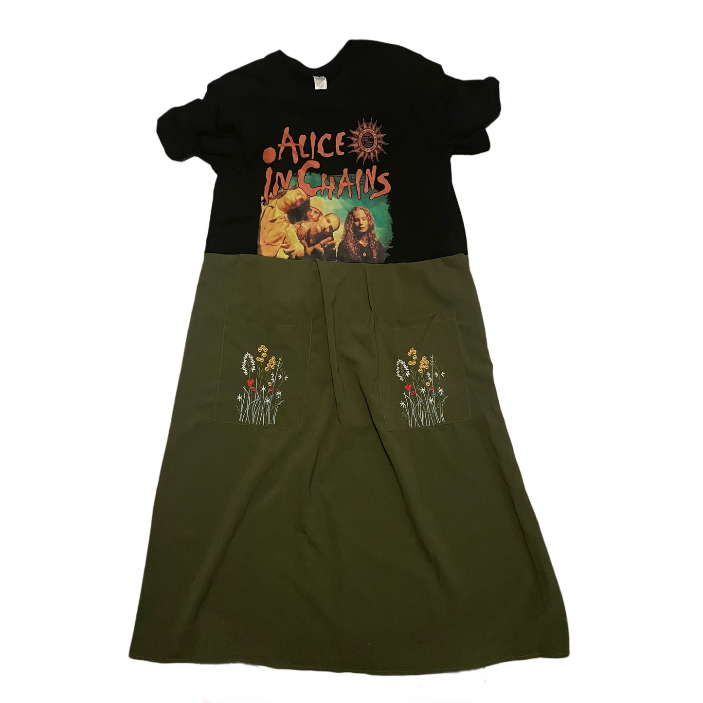 Alice In Chains Upcycled Shirt Dress Large