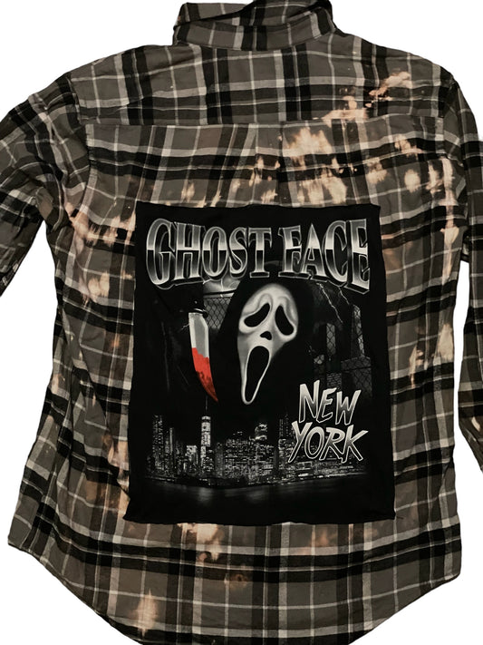 Ghost Face Graffiti New York Reworked Flannel