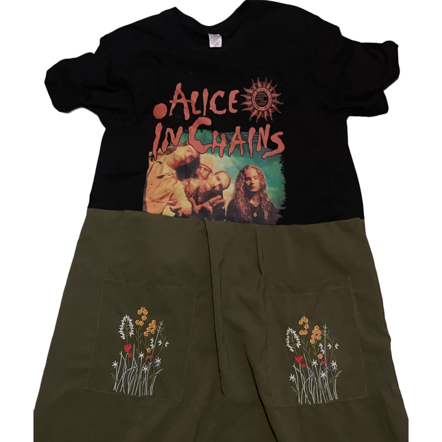 Alice In Chains Upcycled Shirt Dress Large